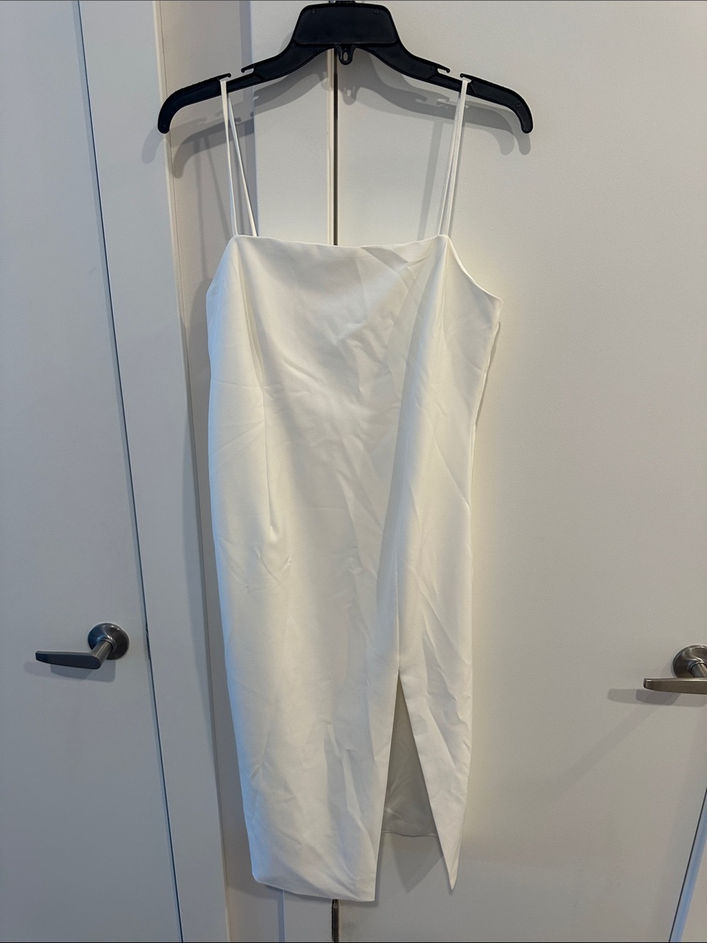 Nordstrom White Strapless Slip Midi Dress with Side Slit